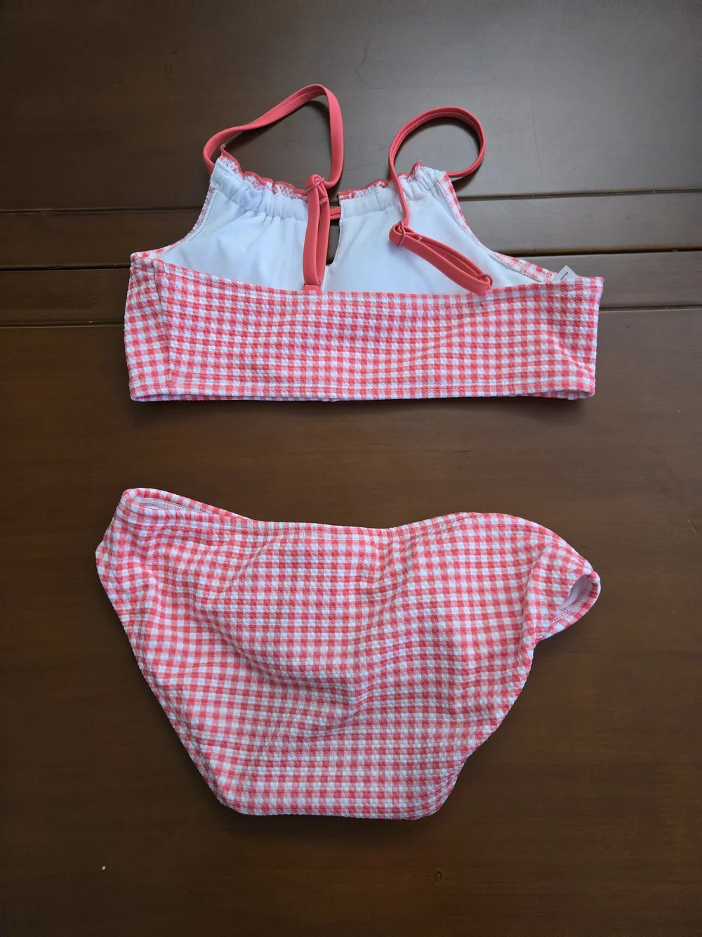 Tweens Pinkish Gingham Two-Piece Swim Set